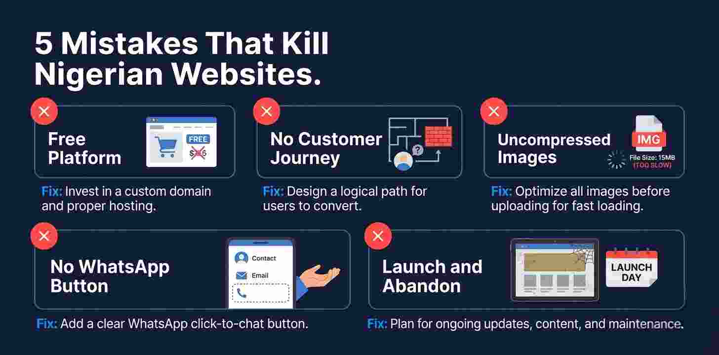 Five mistakes Nigerian business owners make when building a website from scratch — and what to do instead