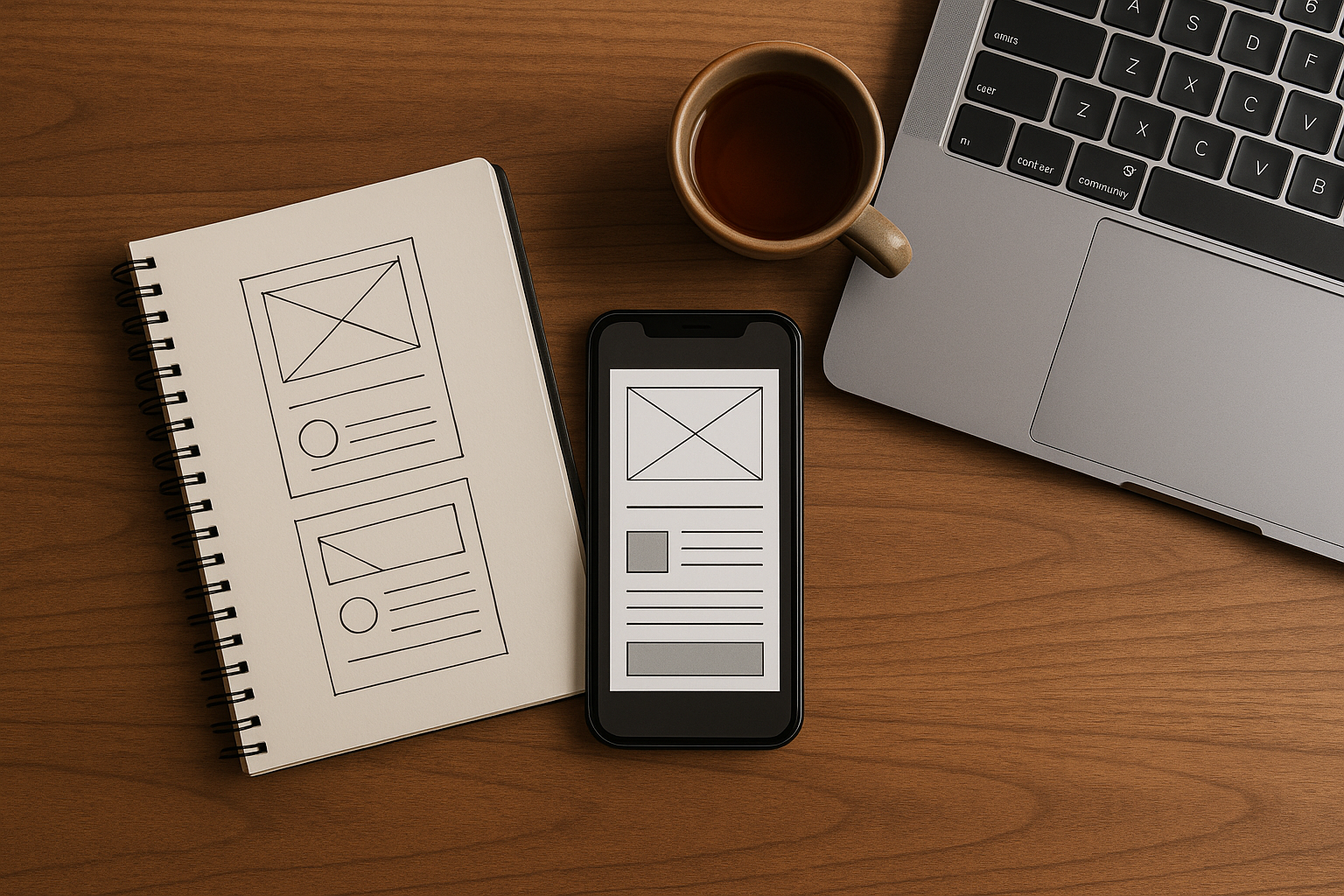 A clean split-screen diagram illustration showing front-end code on the left with a colorful website UI and back-end server infrastructure on the right, flat design, professional, tech-focused