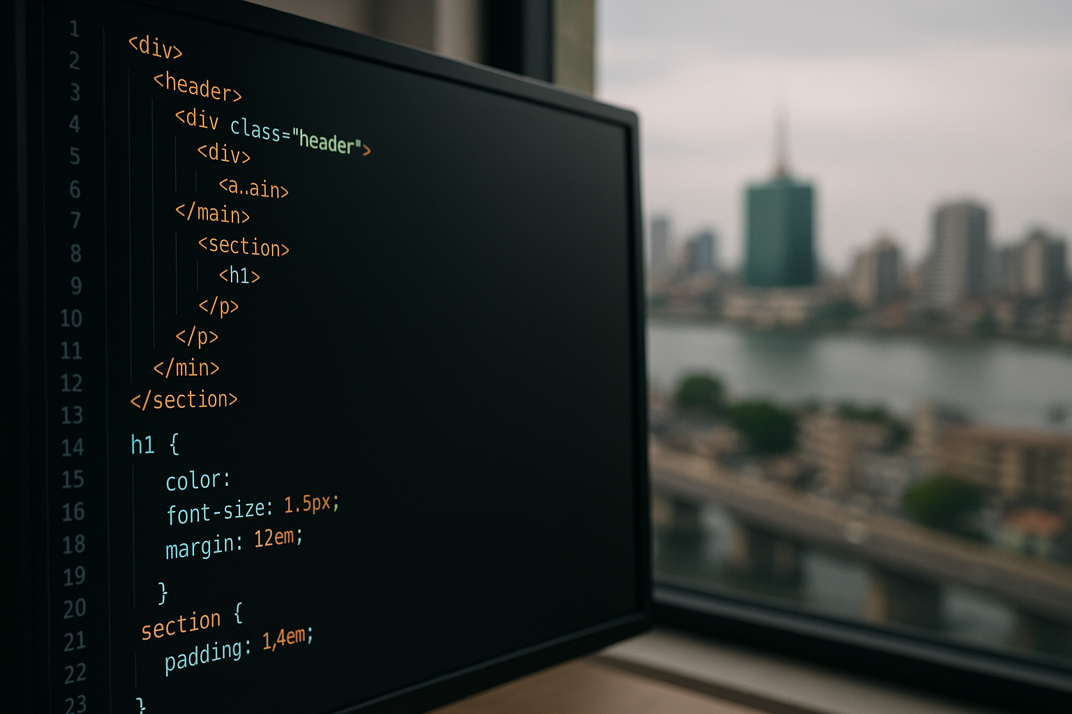 A Nigerian woman writing a learning roadmap on a whiteboard with HTML, CSS, JavaScript, React written in sequence with arrows, modern office setting, photorealistic, warm lighting